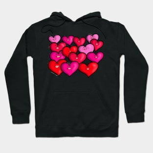 Cheerful Happy Smiling Hearts Hoodie